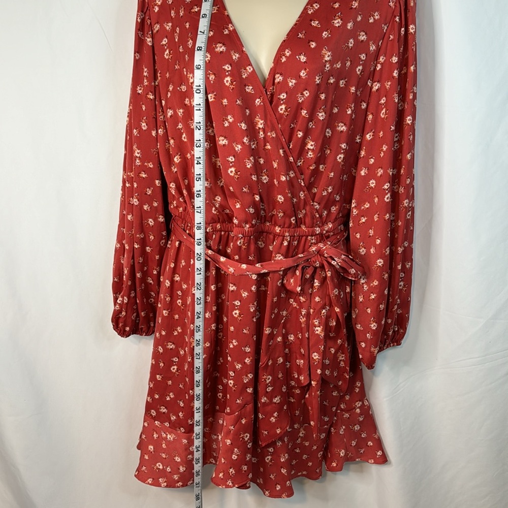 LC Lauren Conrad Red Long Sleeve Sundress - Picture 5 of 9